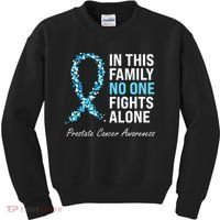 Family Prostate Cancer Awareness Light Blue Ribbon Survivor Kids Sweatshirt thumb 0