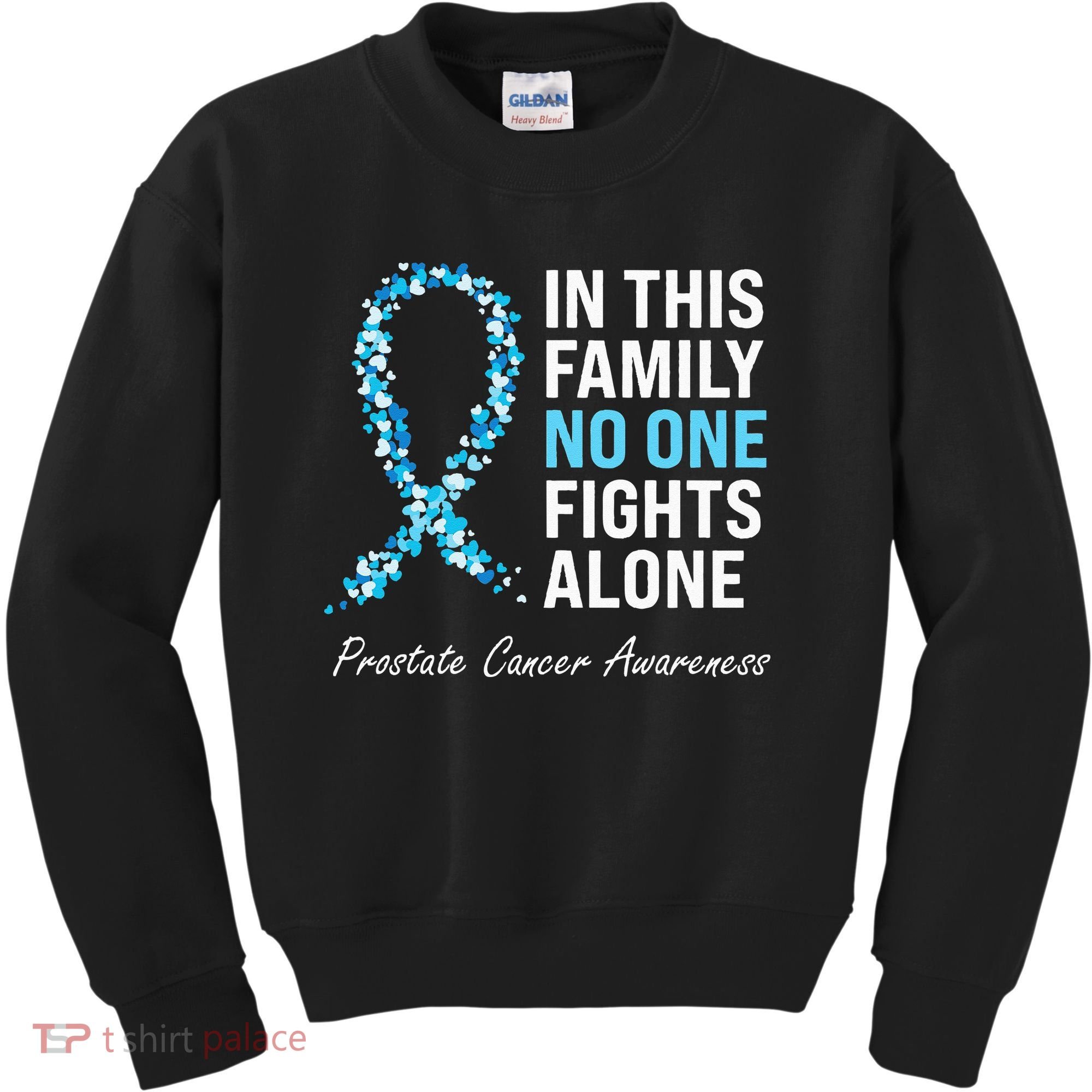 Family Prostate Cancer Awareness Light Blue Ribbon Survivor Kids Sweatshirt
