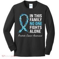 Family Prostate Cancer Awareness Light Blue Ribbon Survivor Kids Long Sleeve Shirt thumb 0