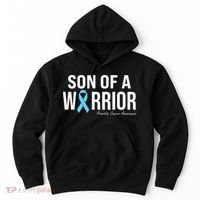 Family Prostate Cancer Awareness Light Blue Son Of A Warrior Hoodie thumb 0