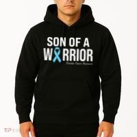 Family Prostate Cancer Awareness Light Blue Son Of A Warrior Hoodie thumb 2