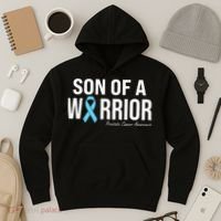 Family Prostate Cancer Awareness Light Blue Son Of A Warrior Hoodie thumb 3