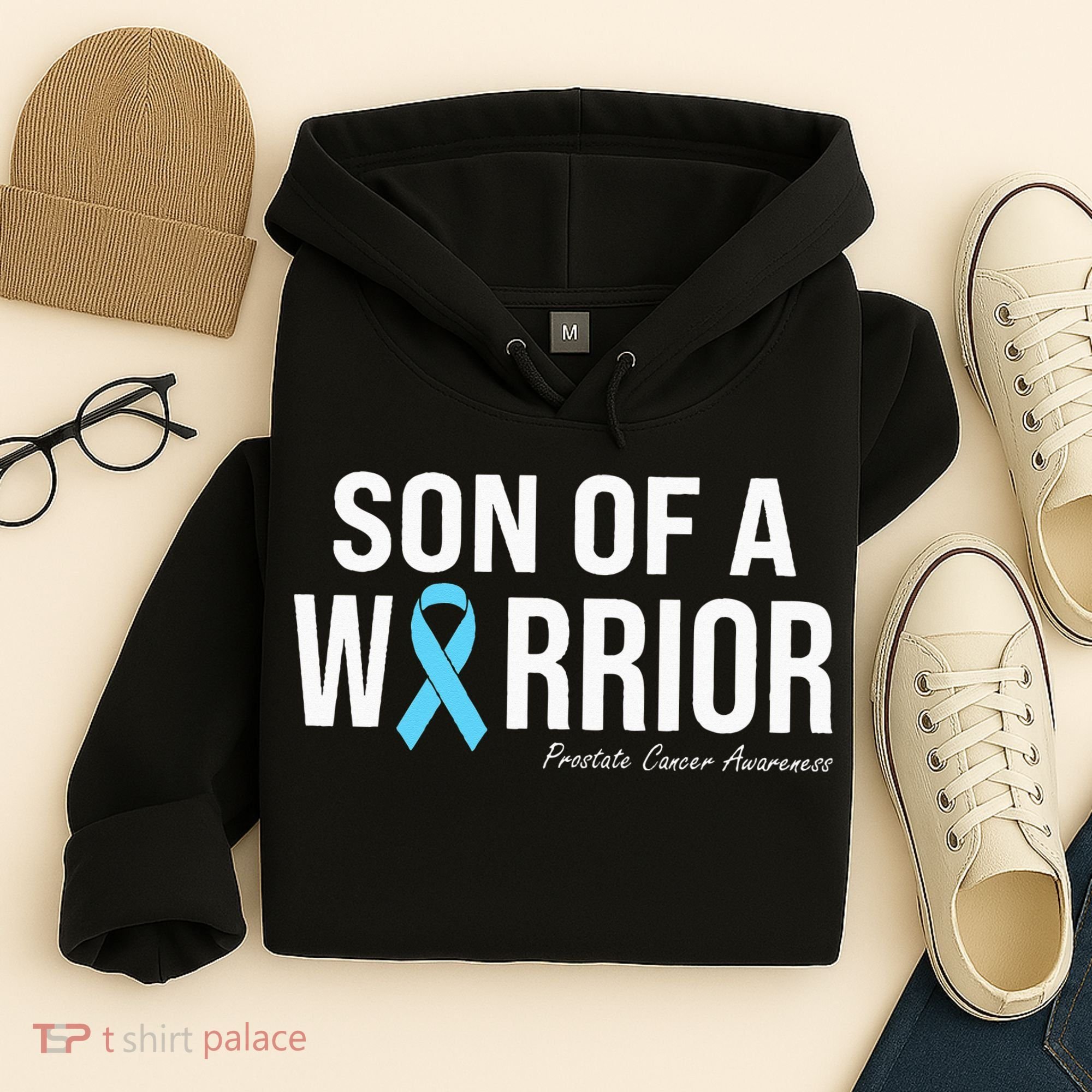 Family Prostate Cancer Awareness Light Blue Son Of A Warrior Hoodie