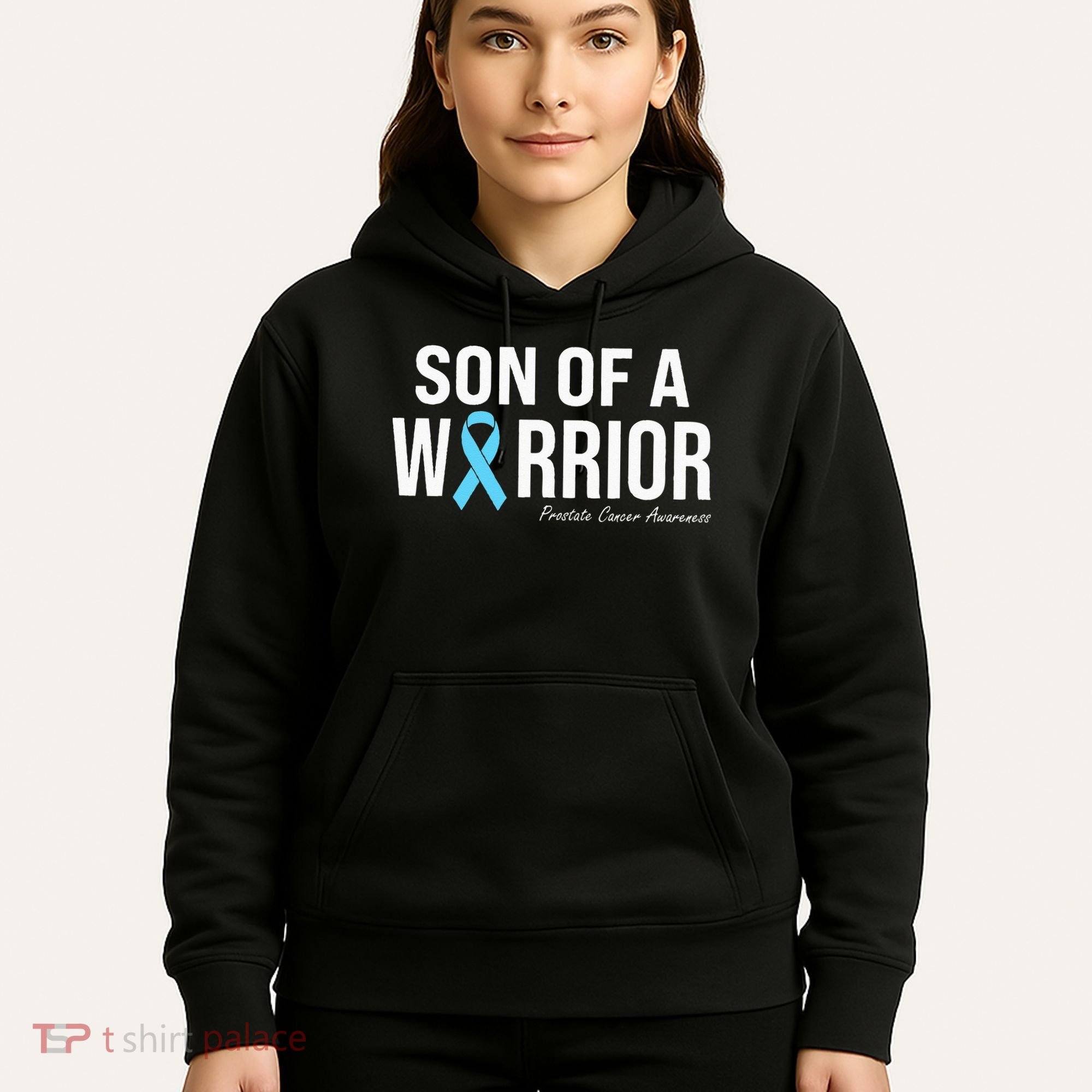 Family Prostate Cancer Awareness Light Blue Son Of A Warrior Hoodie