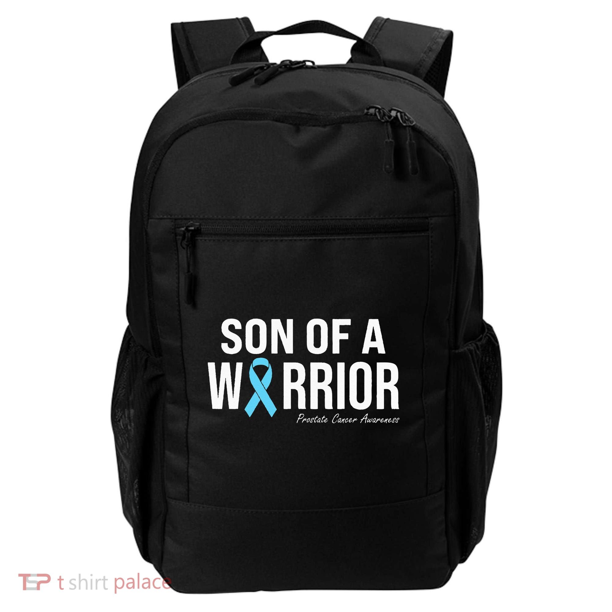 Family Prostate Cancer Awareness Light Blue Son Of A Warrior Backpack