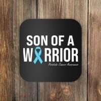 Family Prostate Cancer Awareness Light Blue Son Of A Warrior Coaster thumb 0