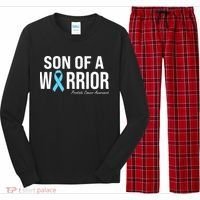 Family Prostate Cancer Awareness Light Blue Son Of A Warrior Long Sleeve Pajama Set thumb 0