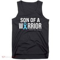 Family Prostate Cancer Awareness Light Blue Son Of A Warrior Tank Top thumb 0