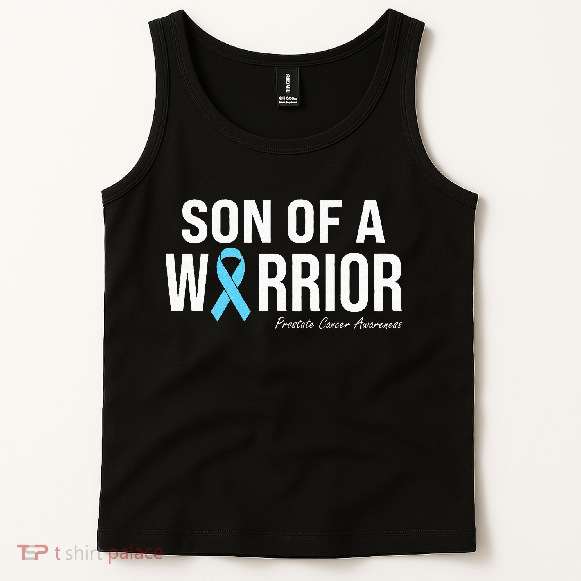 Family Prostate Cancer Awareness Light Blue Son Of A Warrior Tank Top
