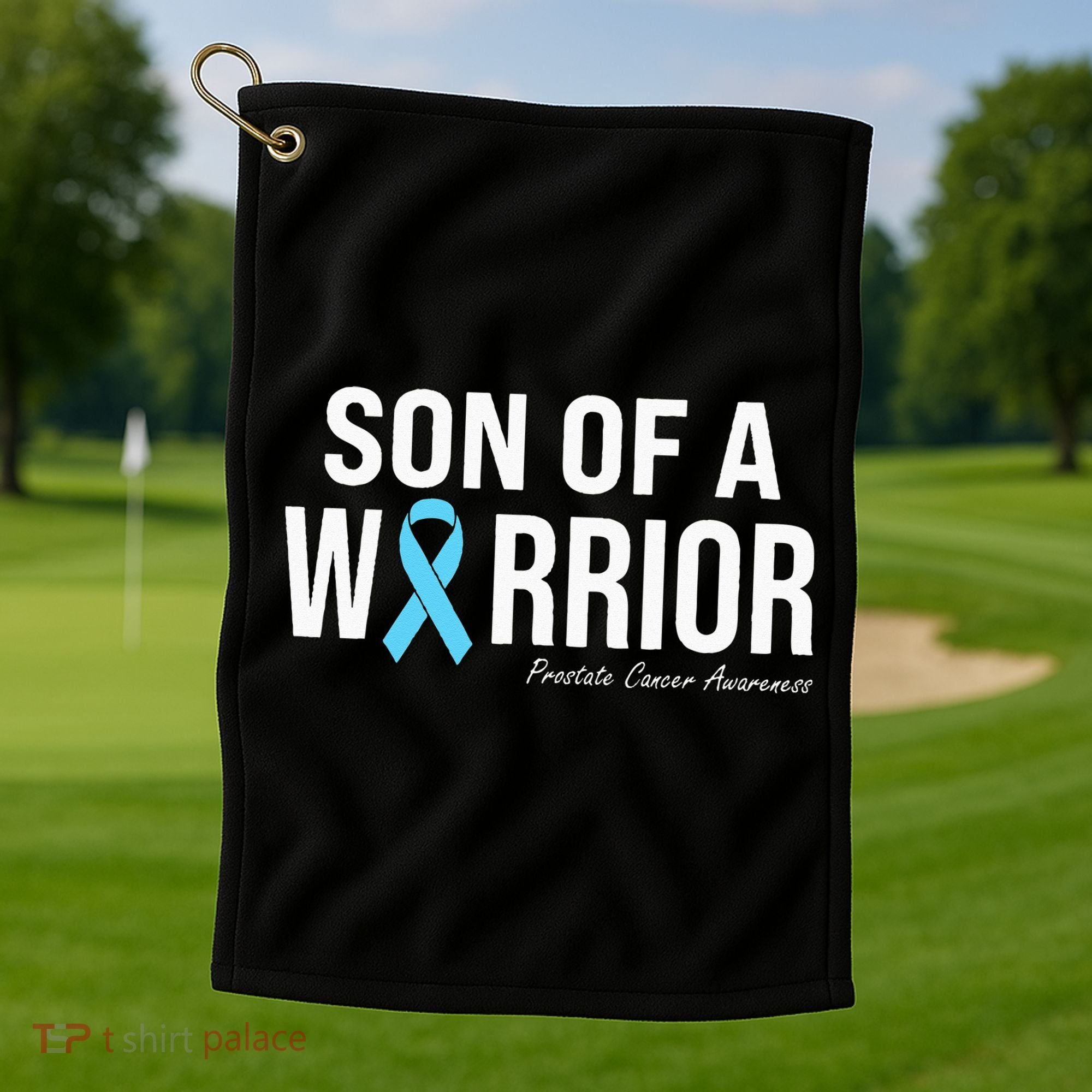 Family Prostate Cancer Awareness Light Blue Son Of A Warrior Golf Towel