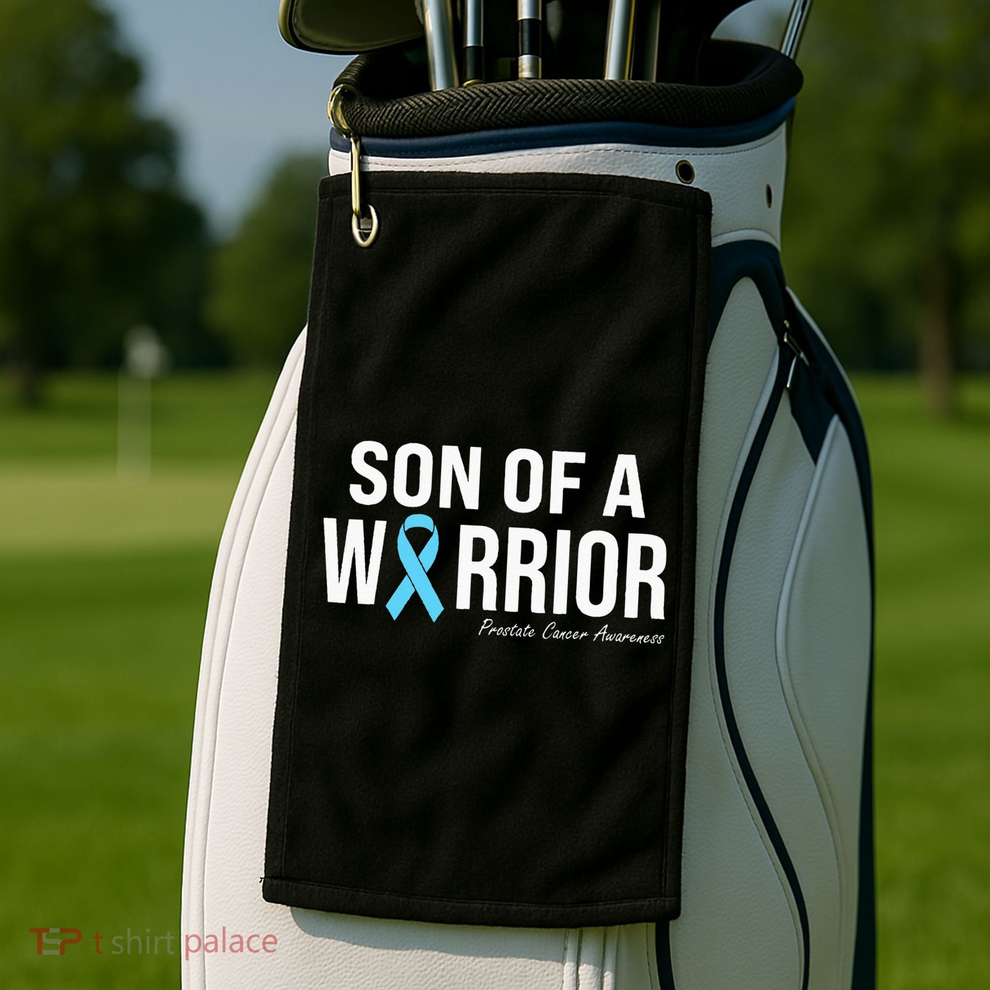 Family Prostate Cancer Awareness Light Blue Son Of A Warrior Golf Towel
