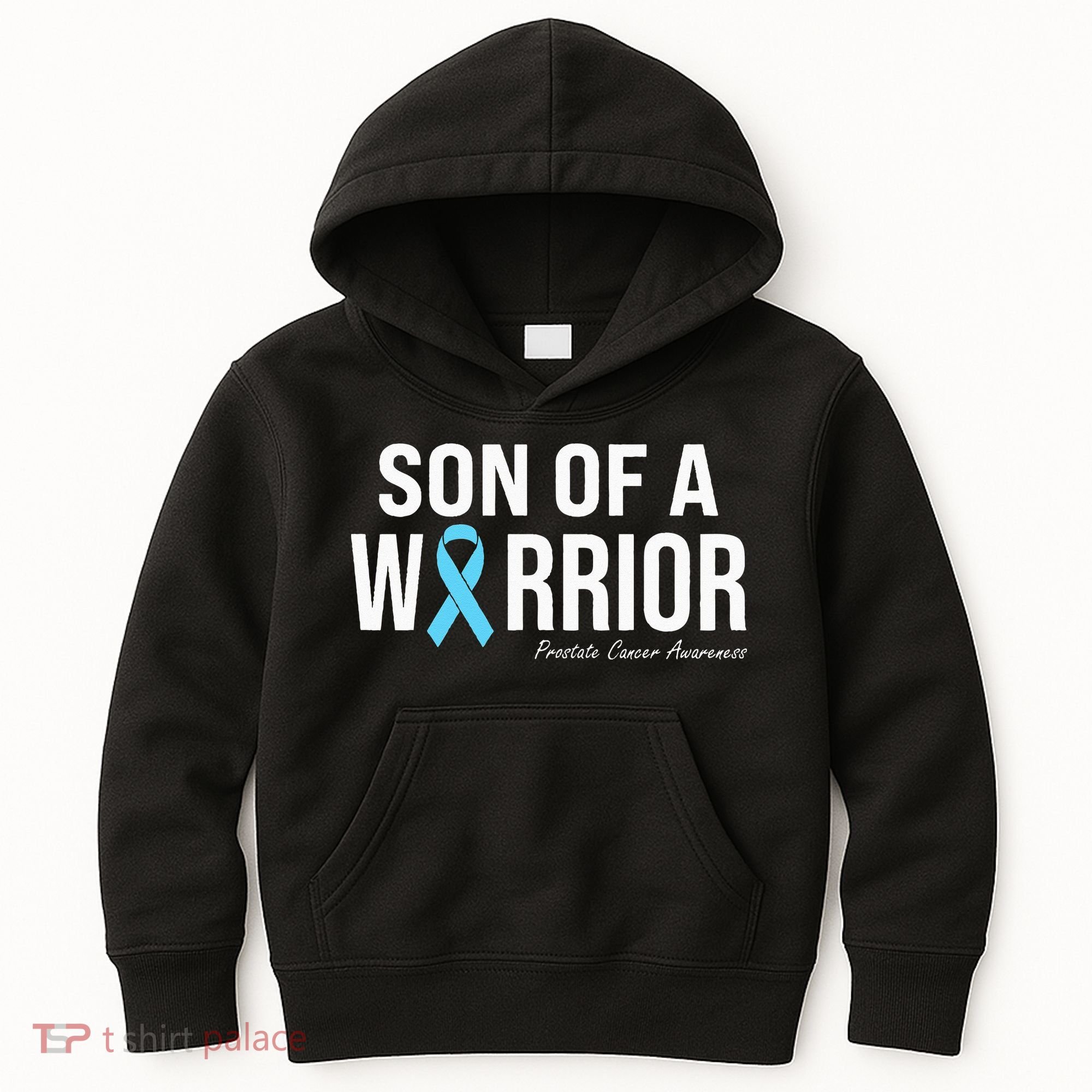 Family Prostate Cancer Awareness Light Blue Son Of A Warrior Kids Hoodie