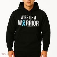 Family Prostate Cancer Awareness Light Blue Wife Warrior Hoodie thumb 2
