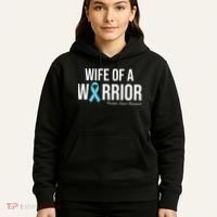 Family Prostate Cancer Awareness Light Blue Wife Warrior Hoodie thumb 5