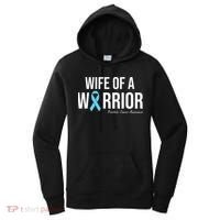 Family Prostate Cancer Awareness Light Blue Wife Warrior Women's Hoodie thumb 0