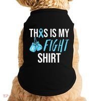 Fight Prostate Cancer Awareness Light Blue Ribbon Survivor Doggie Tank thumb 0