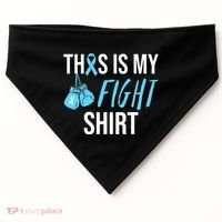 Fight Prostate Cancer Awareness Light Blue Ribbon Survivor USA-Made Doggie Bandana thumb 0