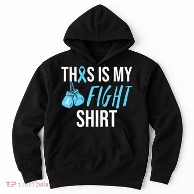 Fight Prostate Cancer Awareness Light Blue Ribbon Survivor Hoodie