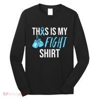 Fight Prostate Cancer Awareness Light Blue Ribbon Survivor Long Sleeve Shirt thumb 0