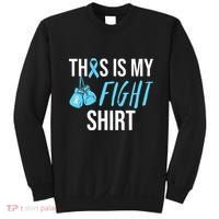Fight Prostate Cancer Awareness Light Blue Ribbon Survivor Sweatshirt thumb 0