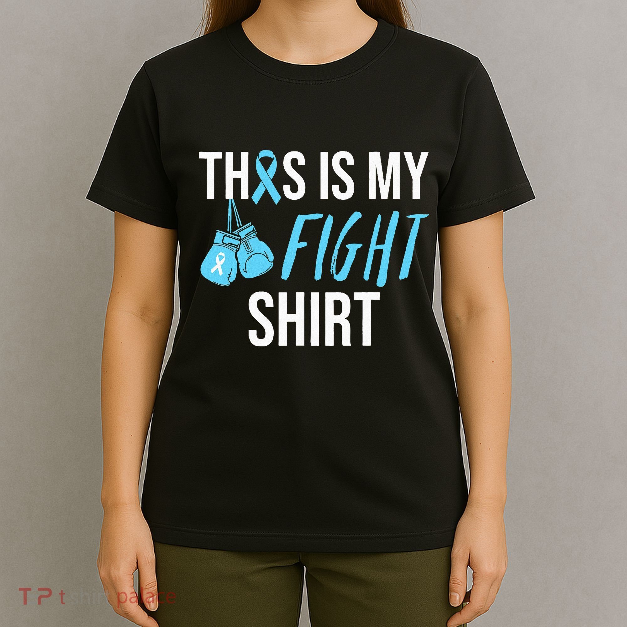 Fight Prostate Cancer Awareness Light Blue Ribbon Survivor T-Shirt