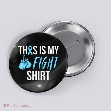 Fight Prostate Cancer Awareness Light Blue Ribbon Survivor Button