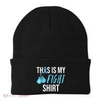 Fight Prostate Cancer Awareness Light Blue Ribbon Survivor Beanie thumb 0