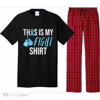 Fight Prostate Cancer Awareness Light Blue Ribbon Survivor Pajama Set thumb 0