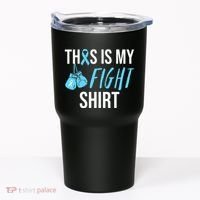 Fight Prostate Cancer Awareness Light Blue Ribbon Survivor Tumbler thumb 0