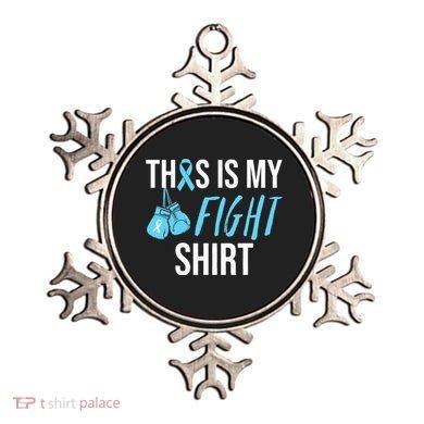 Fight Prostate Cancer Awareness Light Blue Ribbon Survivor Ornament