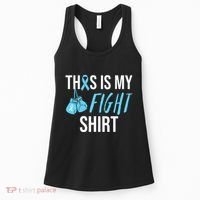 Fight Prostate Cancer Awareness Light Blue Ribbon Survivor Women's Tank Top thumb 0