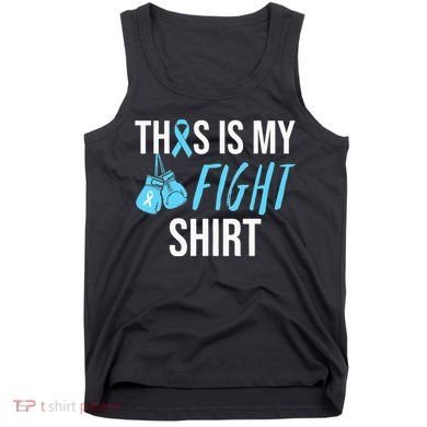 Fight Prostate Cancer Awareness Light Blue Ribbon Survivor Tank Top