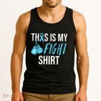 Fight Prostate Cancer Awareness Light Blue Ribbon Survivor Tank Top thumb 3