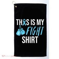 Fight Prostate Cancer Awareness Light Blue Ribbon Survivor Golf Towel thumb 0