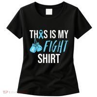 Fight Prostate Cancer Awareness Light Blue Ribbon Survivor Women's T-Shirt thumb 0