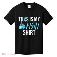 Fight Prostate Cancer Awareness Light Blue Ribbon Survivor Kids T-Shirt thumb 0