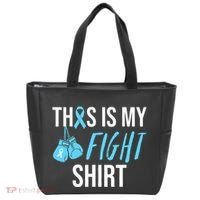 Fight Prostate Cancer Awareness Light Blue Ribbon Survivor Tote Bag thumb 0