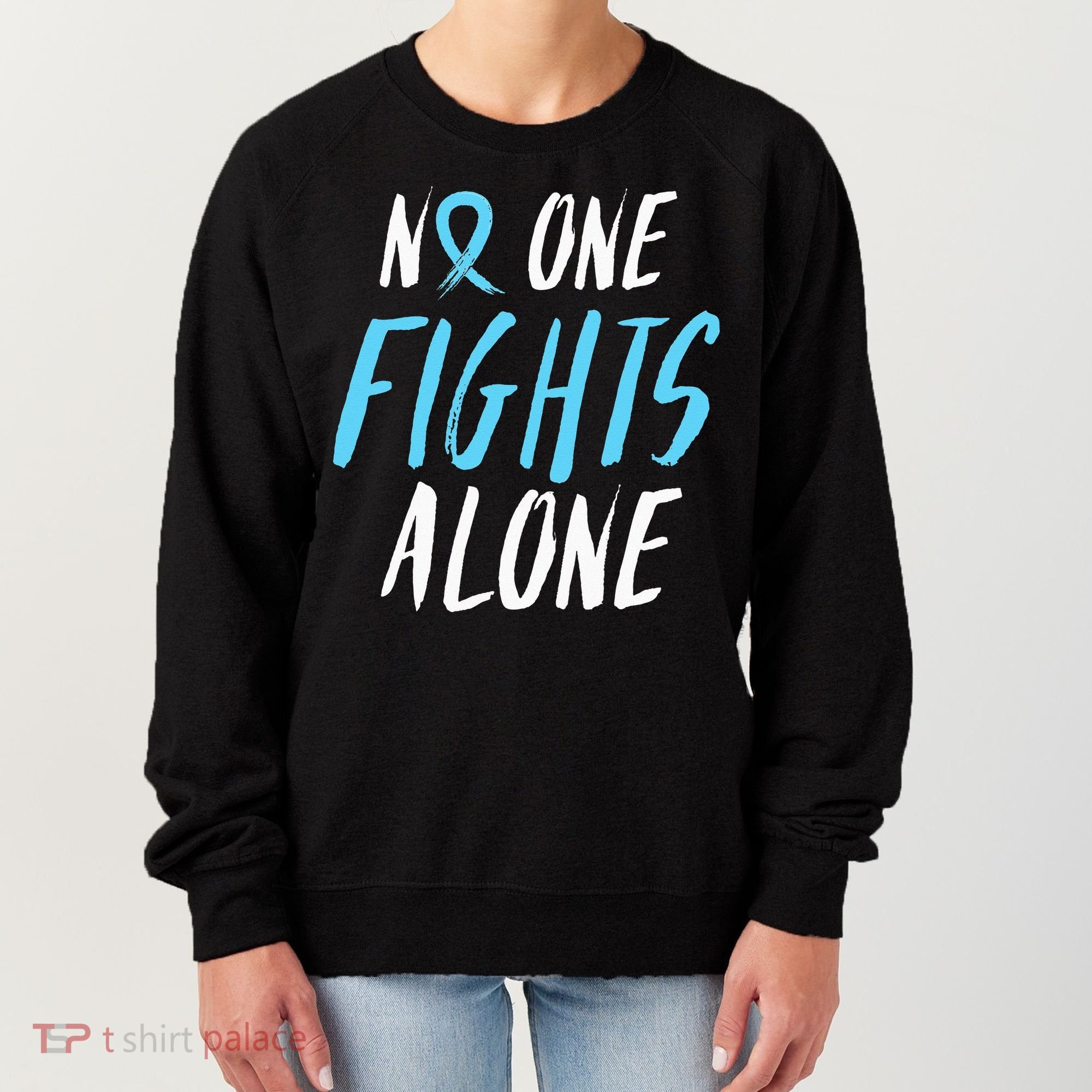 Fight Prostate Cancer Awareness Light Blue Ribbon Survivor Women's Sweatshirt