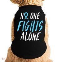 Fight Prostate Cancer Awareness Light Blue Ribbon Survivor Doggie Tank thumb 0