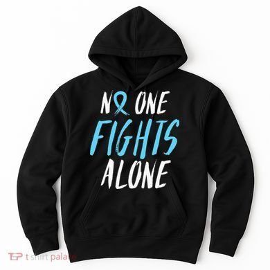 Fight Prostate Cancer Awareness Light Blue Ribbon Survivor Hoodie