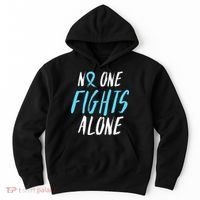 Fight Prostate Cancer Awareness Light Blue Ribbon Survivor Hoodie thumb 0