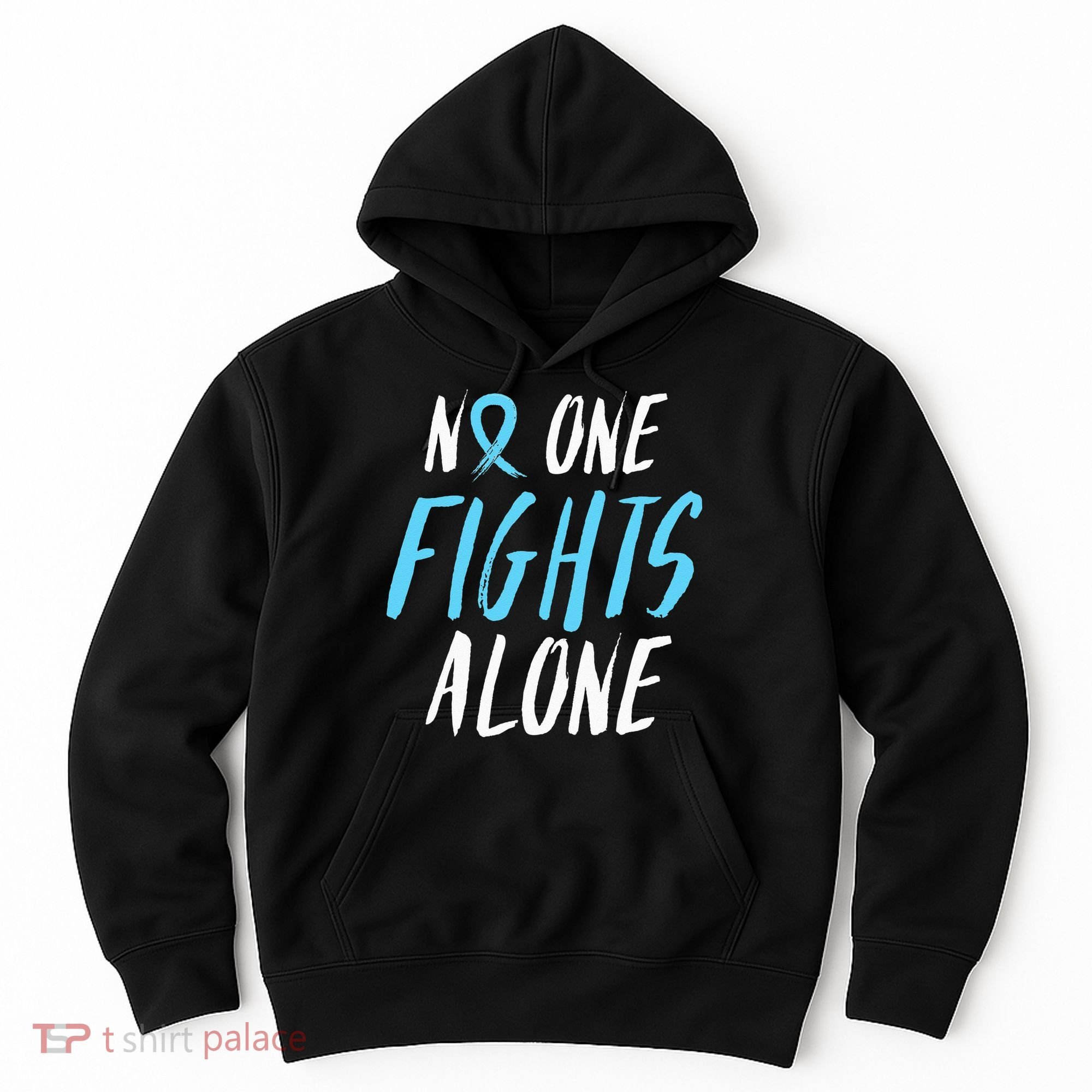 Fight Prostate Cancer Awareness Light Blue Ribbon Survivor Hoodie