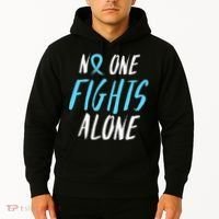 Fight Prostate Cancer Awareness Light Blue Ribbon Survivor Hoodie thumb 2