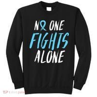 Fight Prostate Cancer Awareness Light Blue Ribbon Survivor Sweatshirt thumb 0