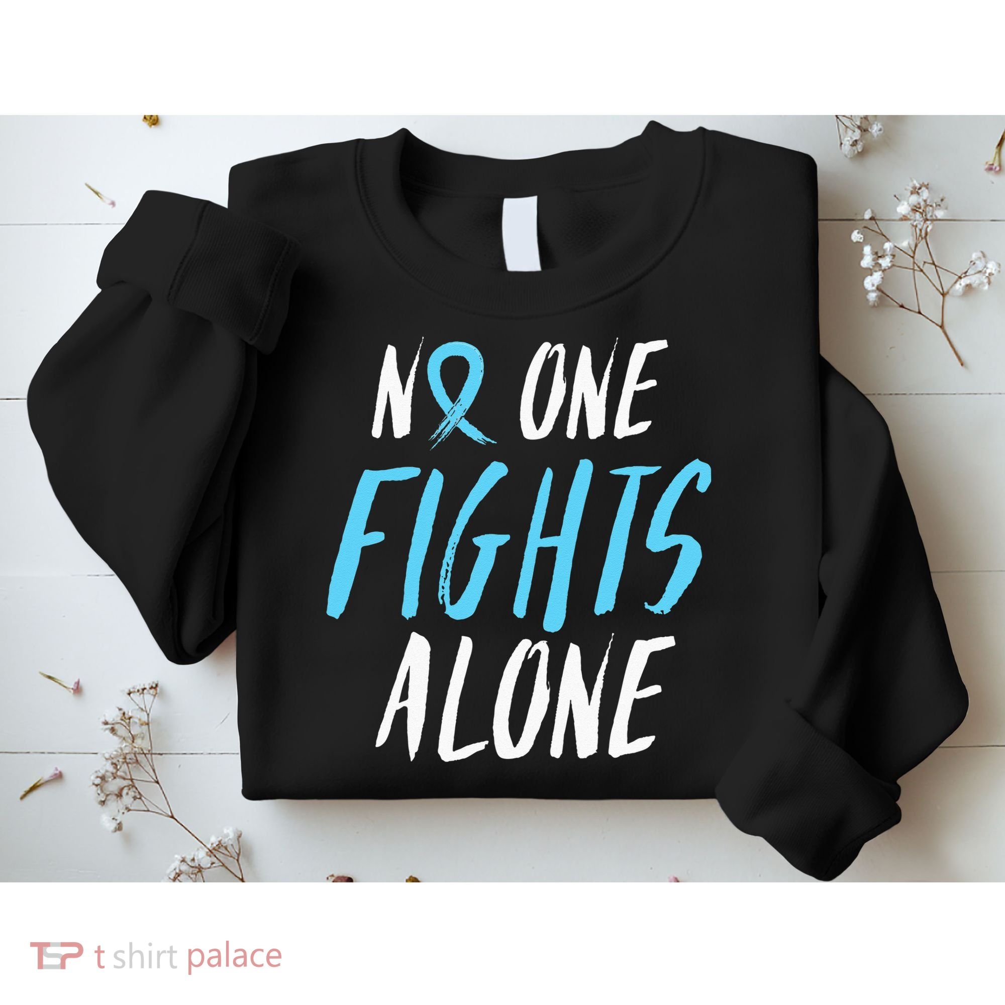 Fight Prostate Cancer Awareness Light Blue Ribbon Survivor Sweatshirt