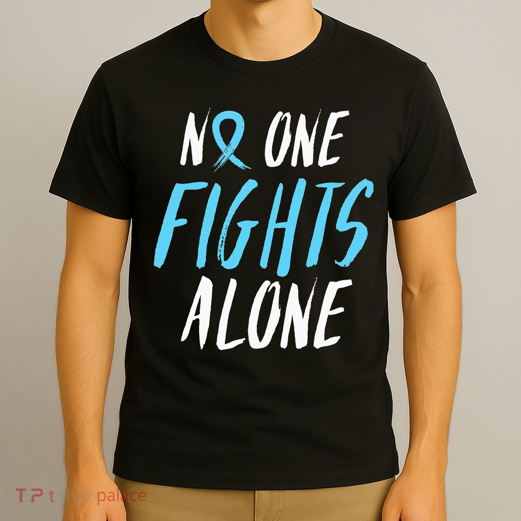 Fight Prostate Cancer Awareness Light Blue Ribbon Survivor T-Shirt