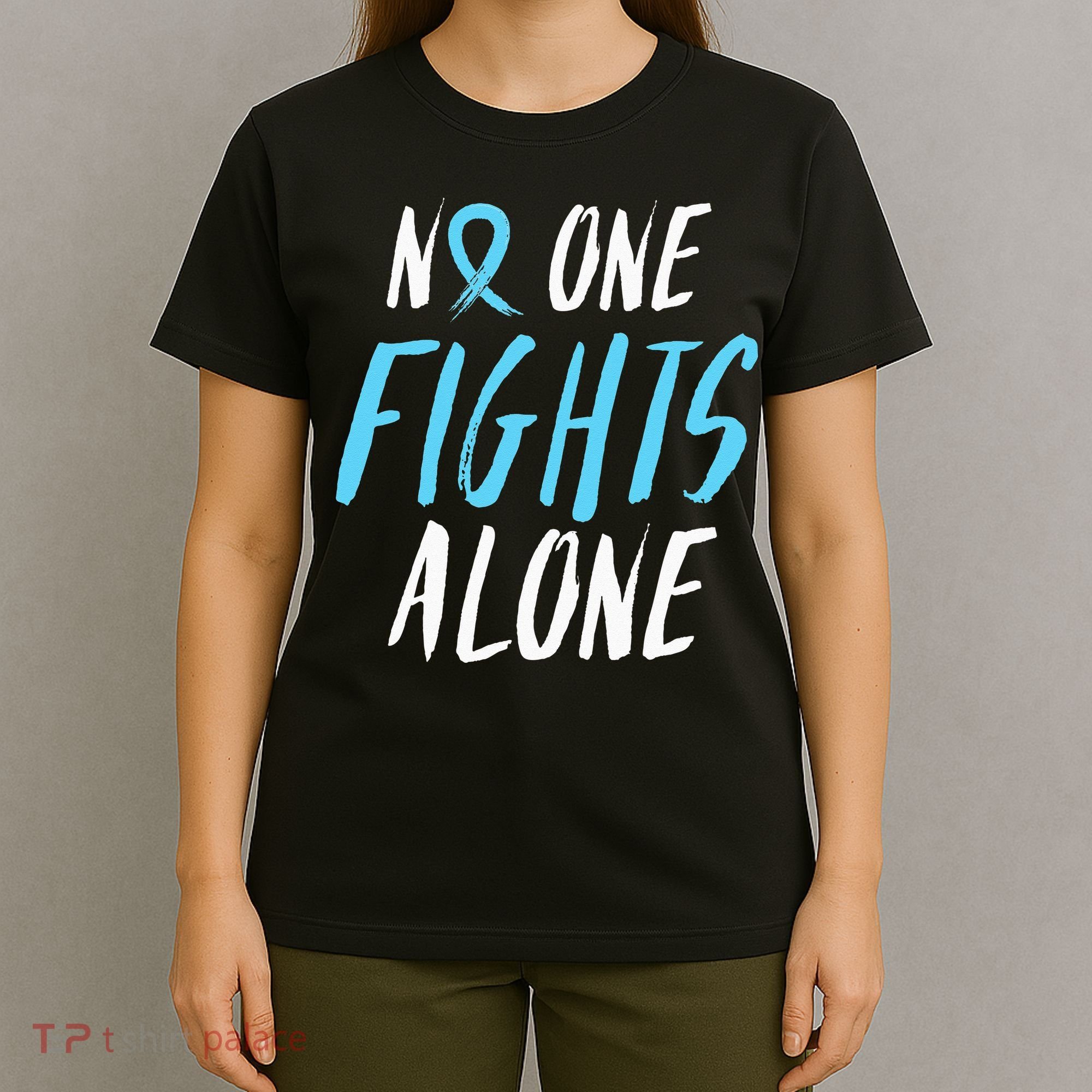 Fight Prostate Cancer Awareness Light Blue Ribbon Survivor T-Shirt