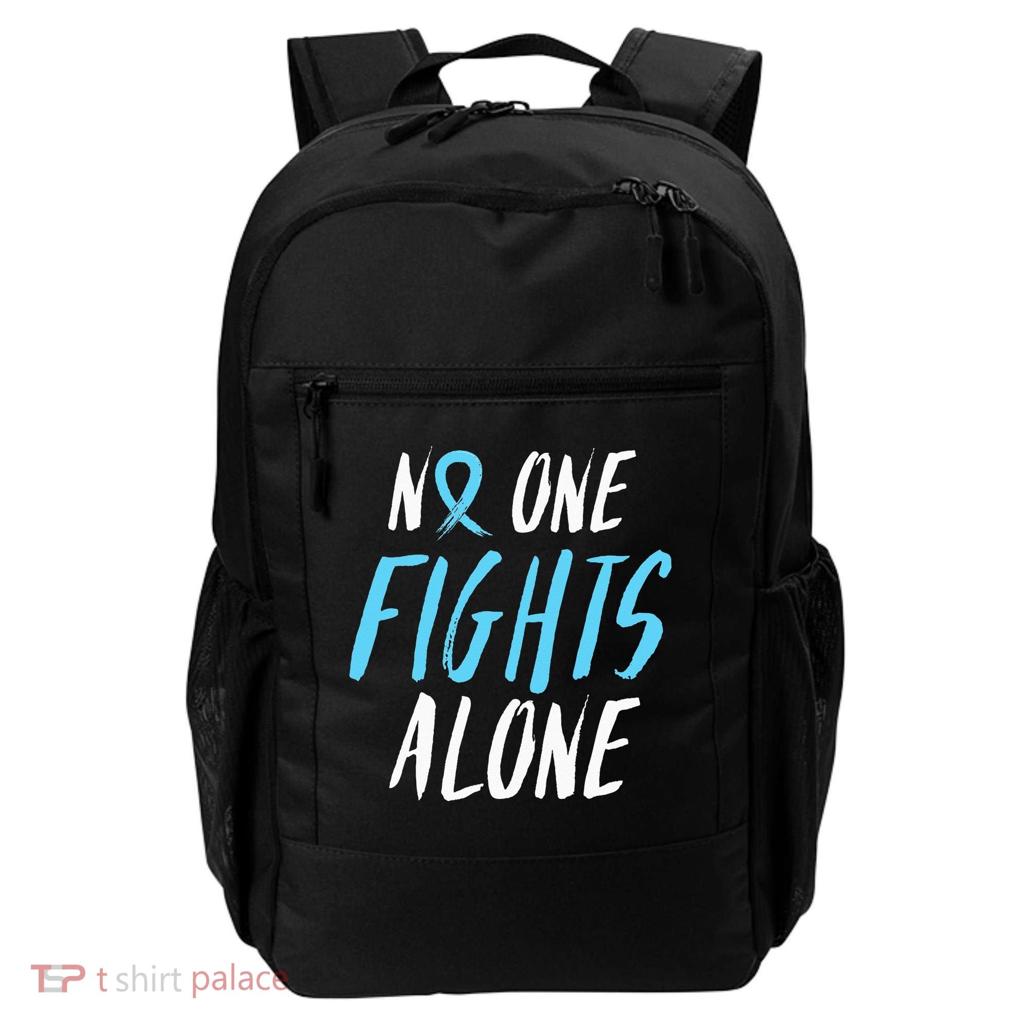 Fight Prostate Cancer Awareness Light Blue Ribbon Survivor Backpack