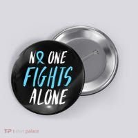 Fight Prostate Cancer Awareness Light Blue Ribbon Survivor Button thumb 0