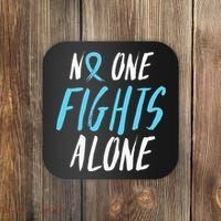 Fight Prostate Cancer Awareness Light Blue Ribbon Survivor Coaster thumb 0